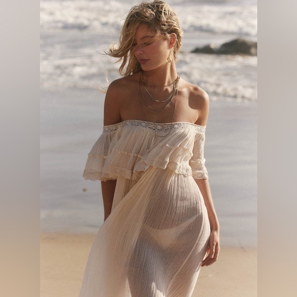 Semi sheer baby blue cold shoulder mini dress - Picture 2 of 11